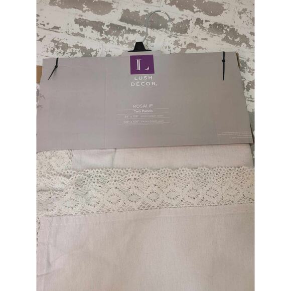 2609 NWT Lush Decor Rosalie Curtain Panels‎ (2) - Picture 4 of 5